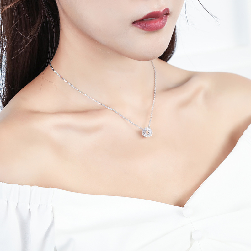 Cylinder Zircon Necklace Rhinestones Ins Fashion Jewelry Accessories