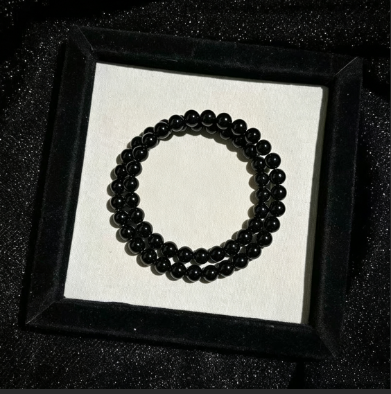 Natural Obsidian Beaded Bracelet