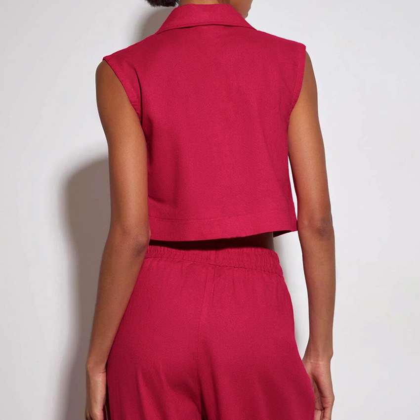 Sleeveless Wide-Leg Trouser Suit, picture 4 of 8