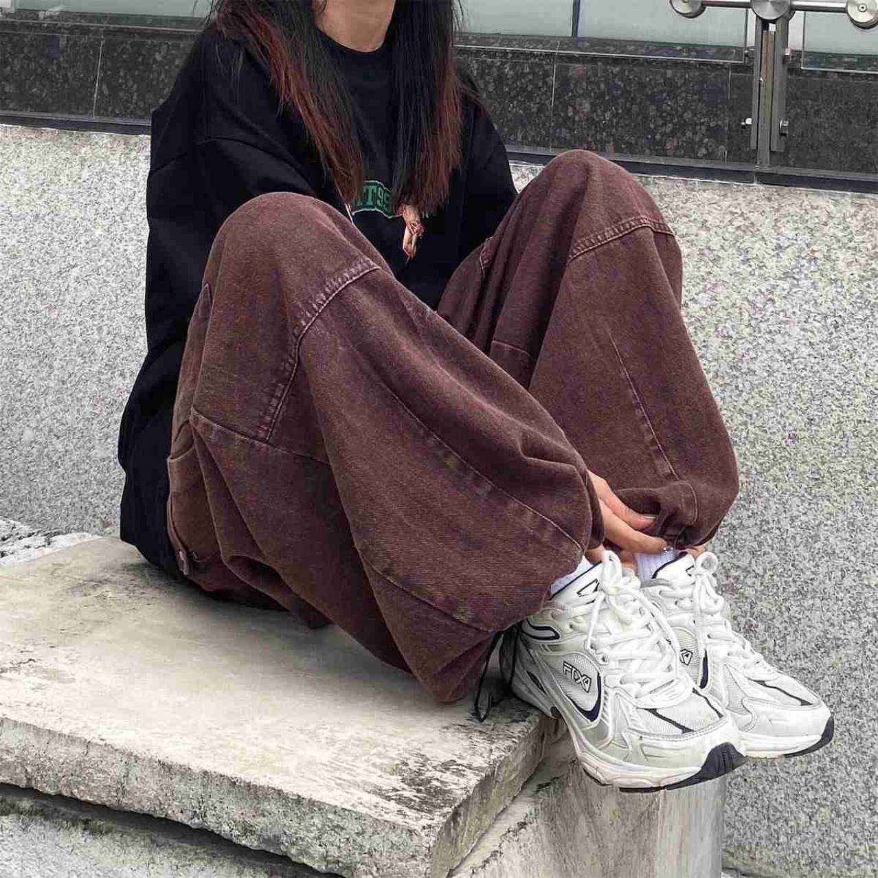 Korean Ins Japanese Retro Loose Wide Leg Pants