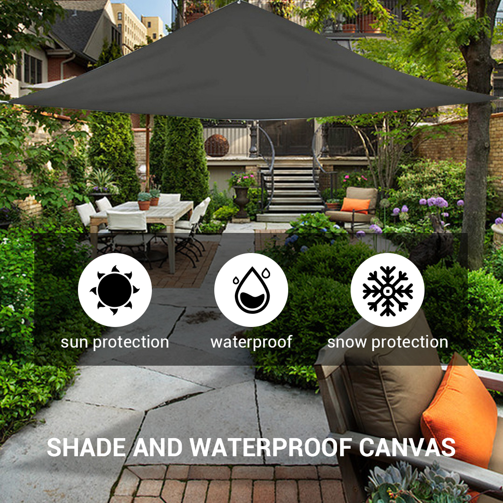 Triangle Sun Shade Sail Canopy Shelter Cover 5m Waterproof Outdoor Yard Garden — image 5