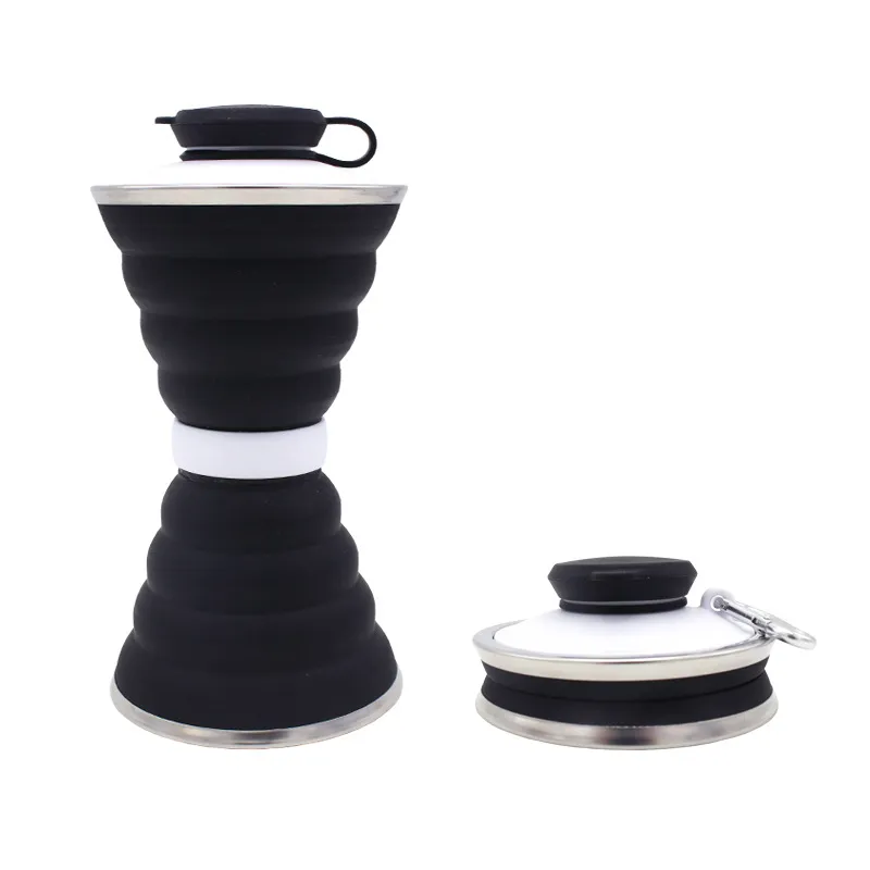 500ML Silicone Water Bottle Cup Foldable Leak Proof Portable Sports Travel Water Bottles For Outdoor Travel Gym Hiking Reuseable Kitchen Gadgets - ...