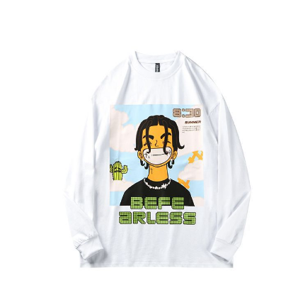 Fashion Cartoon Character Printed Long Sleeve T-shirt Loose Matching Bottom