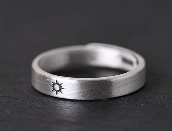 Title 2, Girlfriends Style Sun Moon Silver Jewelry Ring