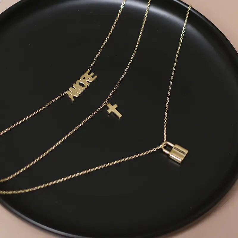 Cross Lock Necklace Clavicle Chain