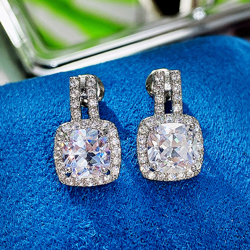 Simple Round Diamond Zircon Earrings Women