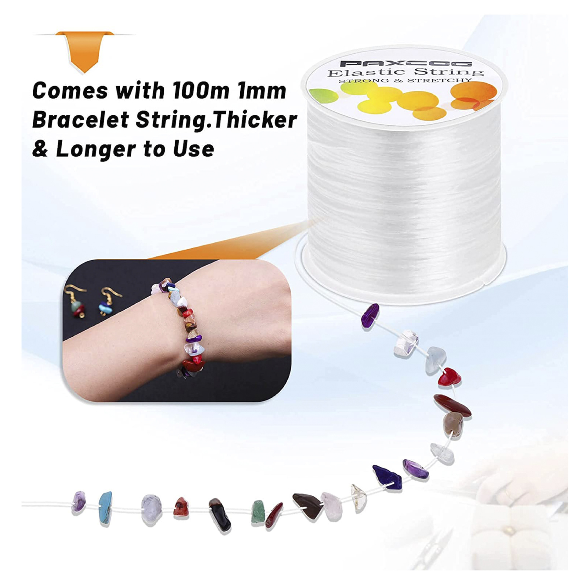 About 1mm Spandex Elastic Thread High Elasticity 100 M Roll Bracelet String DIY Beaded Handmade Rope Material