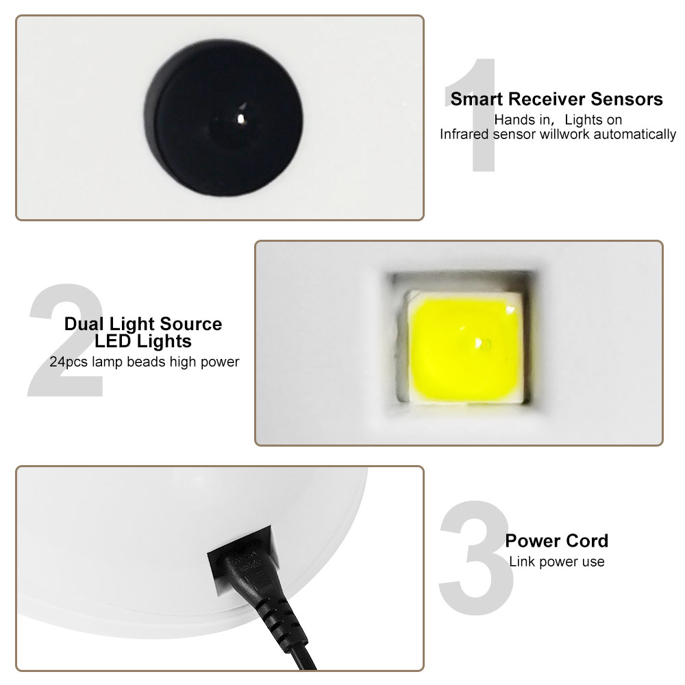 LED Nail Lamp, Nail Dryer Gel Nail Polish Curing LED UV Light With 4 Timers Automatic Sensor LCD Display Professional Nail Art Tools Accessories For Fingernail Toenail Salon 7