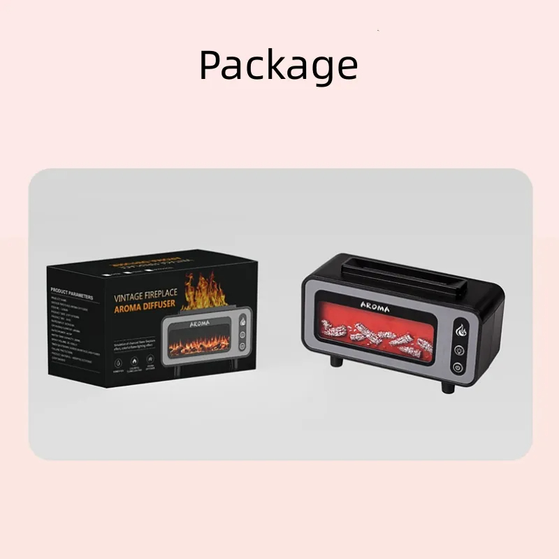 New Design Ultrasonic Flame Humidifier 200ml Simulated Fireplace 3D Fire Aroma Diffuser Colorful Light Essential Oil Diffuser For Bedroom — foto 6