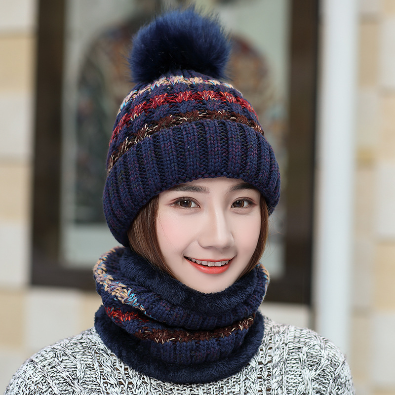 Title 3, Color block bib knitted hat