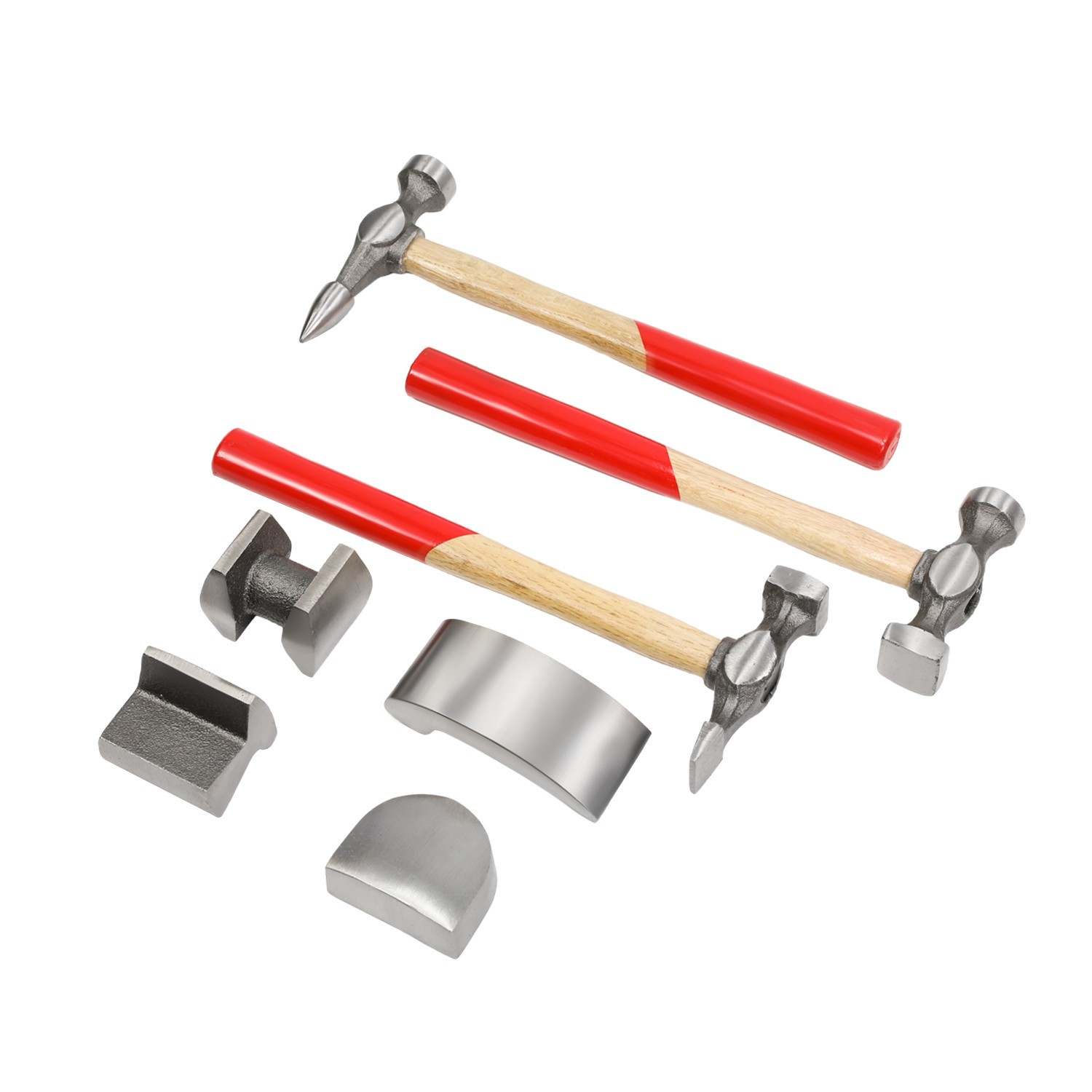 7x Auto Body Repair Tool Kit Craft Panel Beating Hammer And Dolly Set — image 7