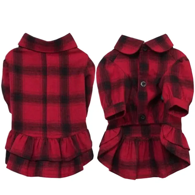 Pet Dog Fashion Simple Shirt Clothing Red Skirt - Shop at LoveMi