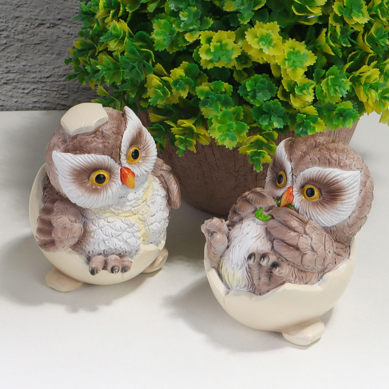 Synthetic Resin Art Cute Q Version Egg Shell Owl