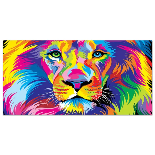 Art Print Poster Colorful Lion Canvas Painting Wall Art Home Living Room Decor 1Color - Shop at LoveMi