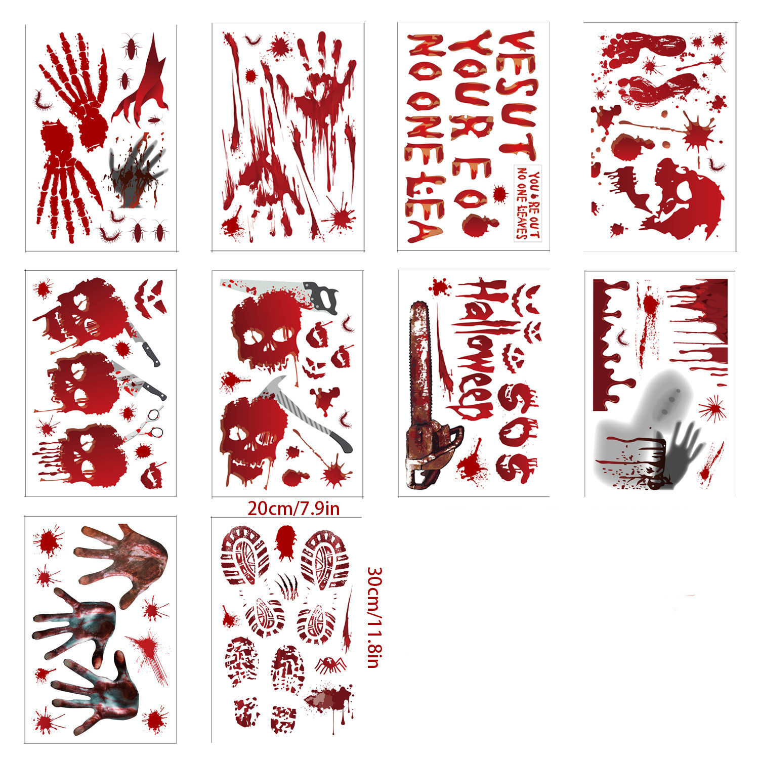Home printing halloween static window sticker (m a set of 4