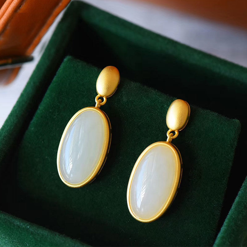 Title 6, Womens Oval Hotan Jade Earrings. Experience na...