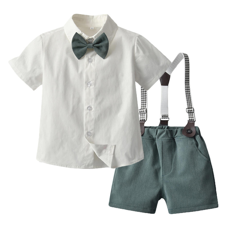Boys' Fashion Casual Short-sleeved Backpack Pants Set