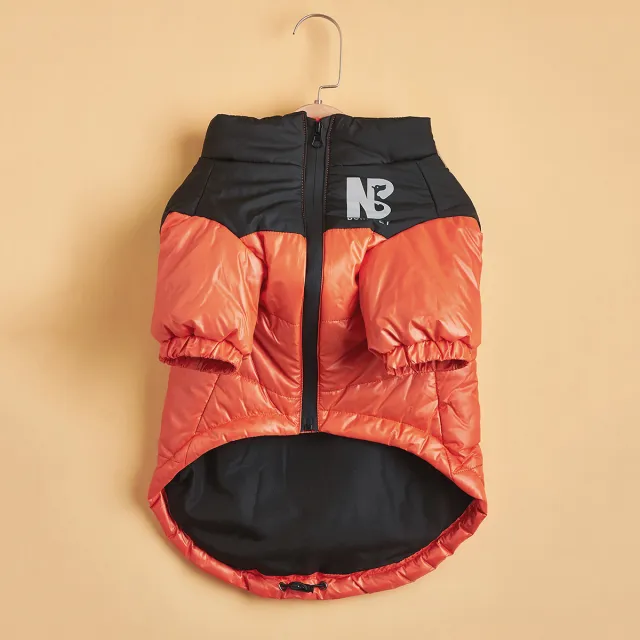 Fashion Dog Cotton Clothes Pet Reflective Autumn And Winter Warm Trendy Brand Jacket Orange - Shop at LoveMi