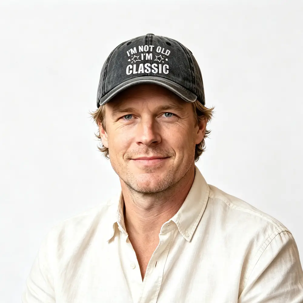 I'm Not Old I'm Classic Baseball Cap, Vintage Washed Cotton Embroidered Hat, Funny Retirement Gifts For Men Women
