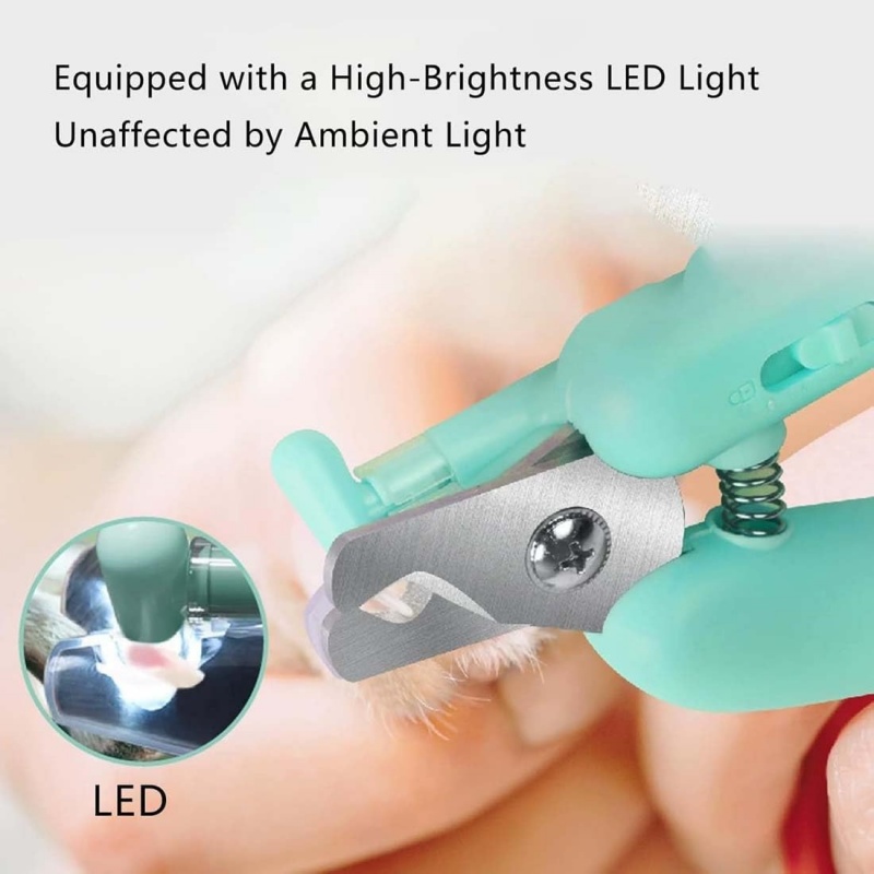 White Pet Nail Trimmer Dog Nail Clippers With Light 2 In 1 Nail Clipper And Grinder