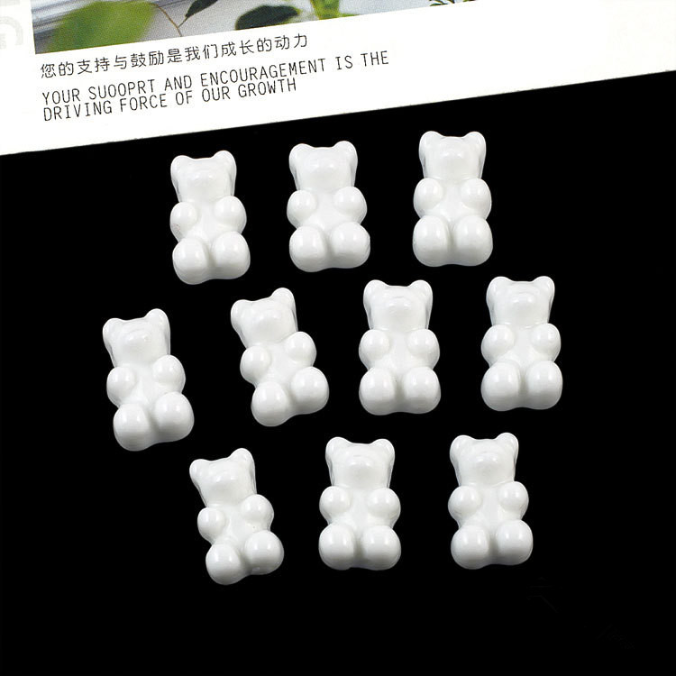 Jelly Transparent Bear Resin Accessories Creative Diy Earrings Necklace Material White - Shop at LoveMi