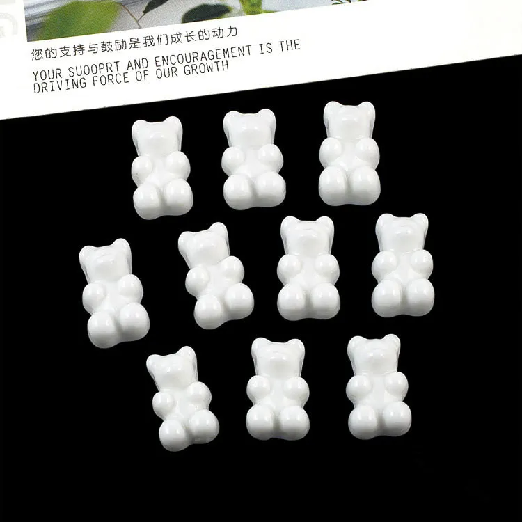 Jelly Transparent Bear Resin Accessories Creative Diy Earrings Necklace Material - White
