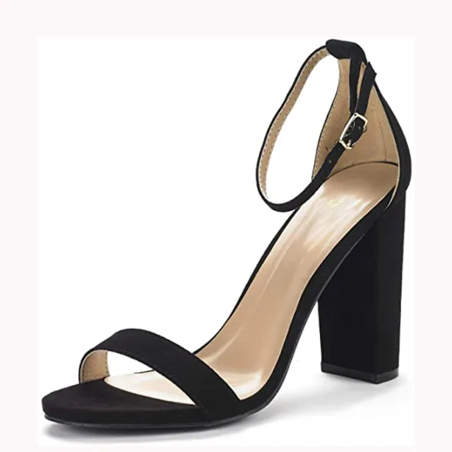 Bright Multicolor Suede Women's Chunky High Heel Sandals Black - Shop at LoveMi