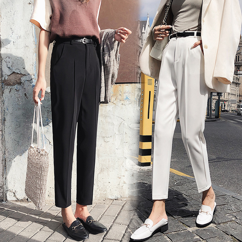 Title 3, Fashionable wild simple high waist pants pants ...