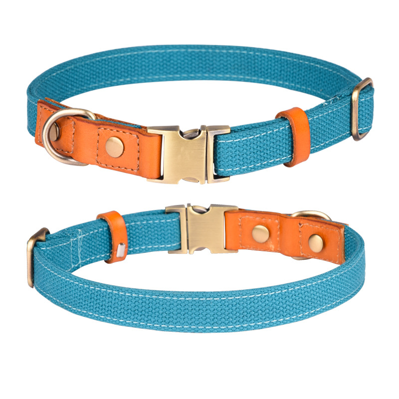 Engraved Pet Collar Comfortable Leather Light Blue - Shop at LoveMi