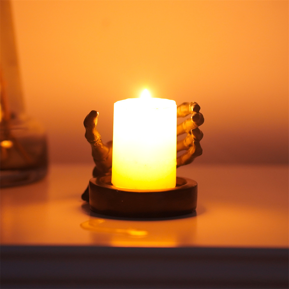 Skull hand guard candlestick base halloween furnishings