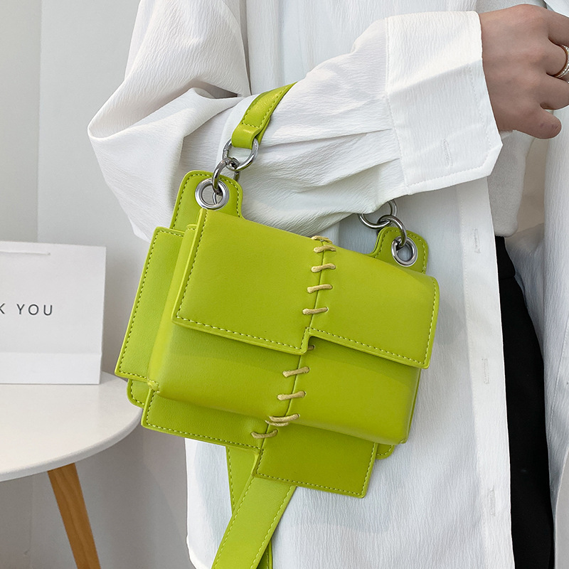 Ins Messenger Bag Fashionable Splicing Portable Small Square