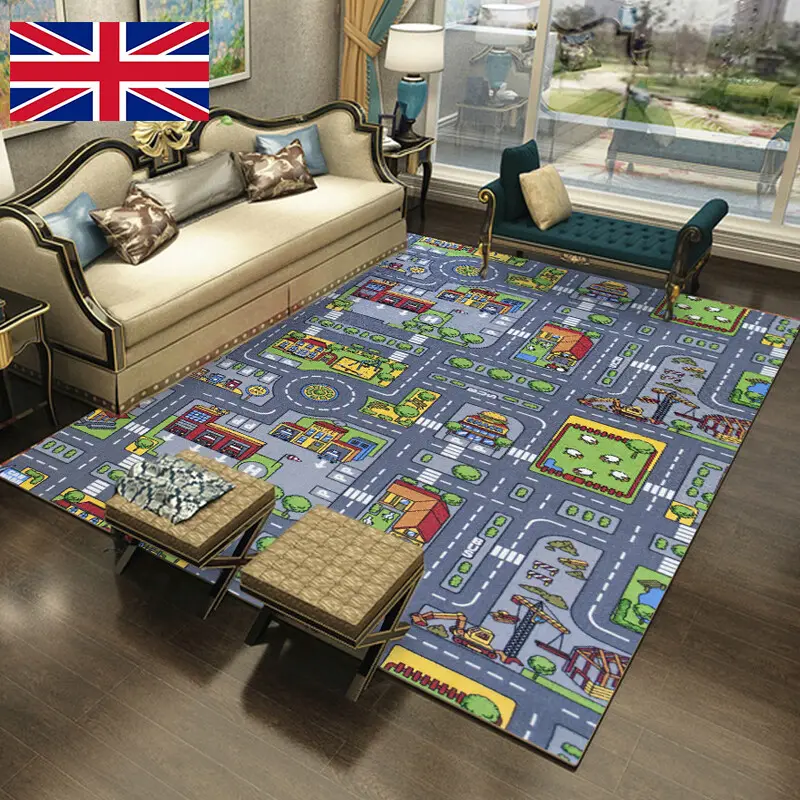 Children Village Mat Kids Rugs Town Road