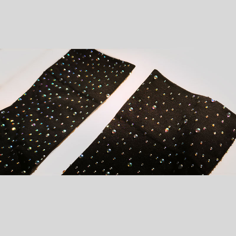 Black And White Knee Length Shiny Stockings