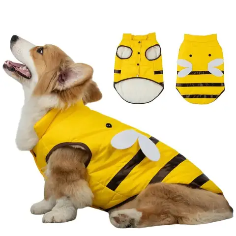 Warmly Dog Coat Cute Bees Pets Costume Outfit Winter