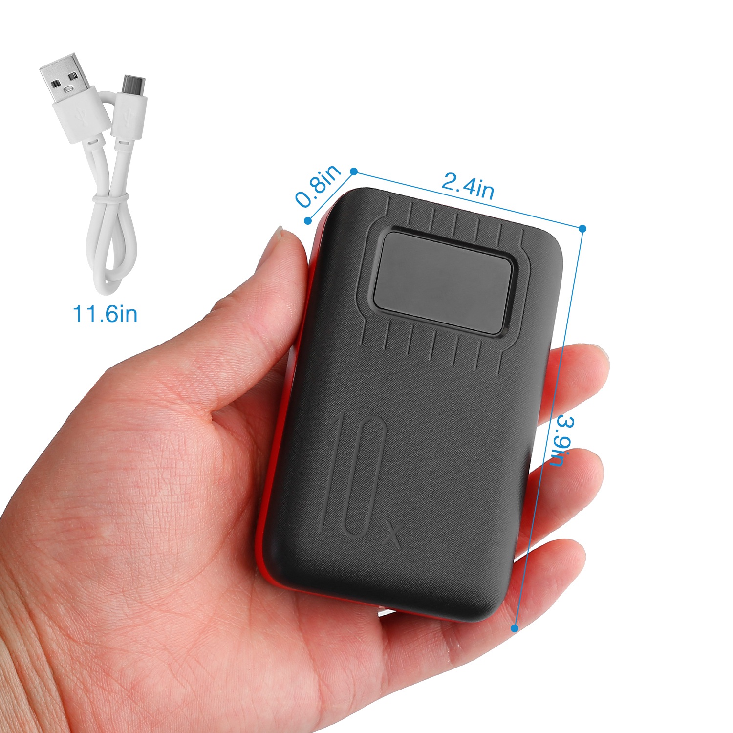 1Pc 1W MAh Portable Power Bank External Battery Pack Charger Dual USB Charge Interface With LCD Display Flashlight Type C Micro USB Lightning Input — foto 6