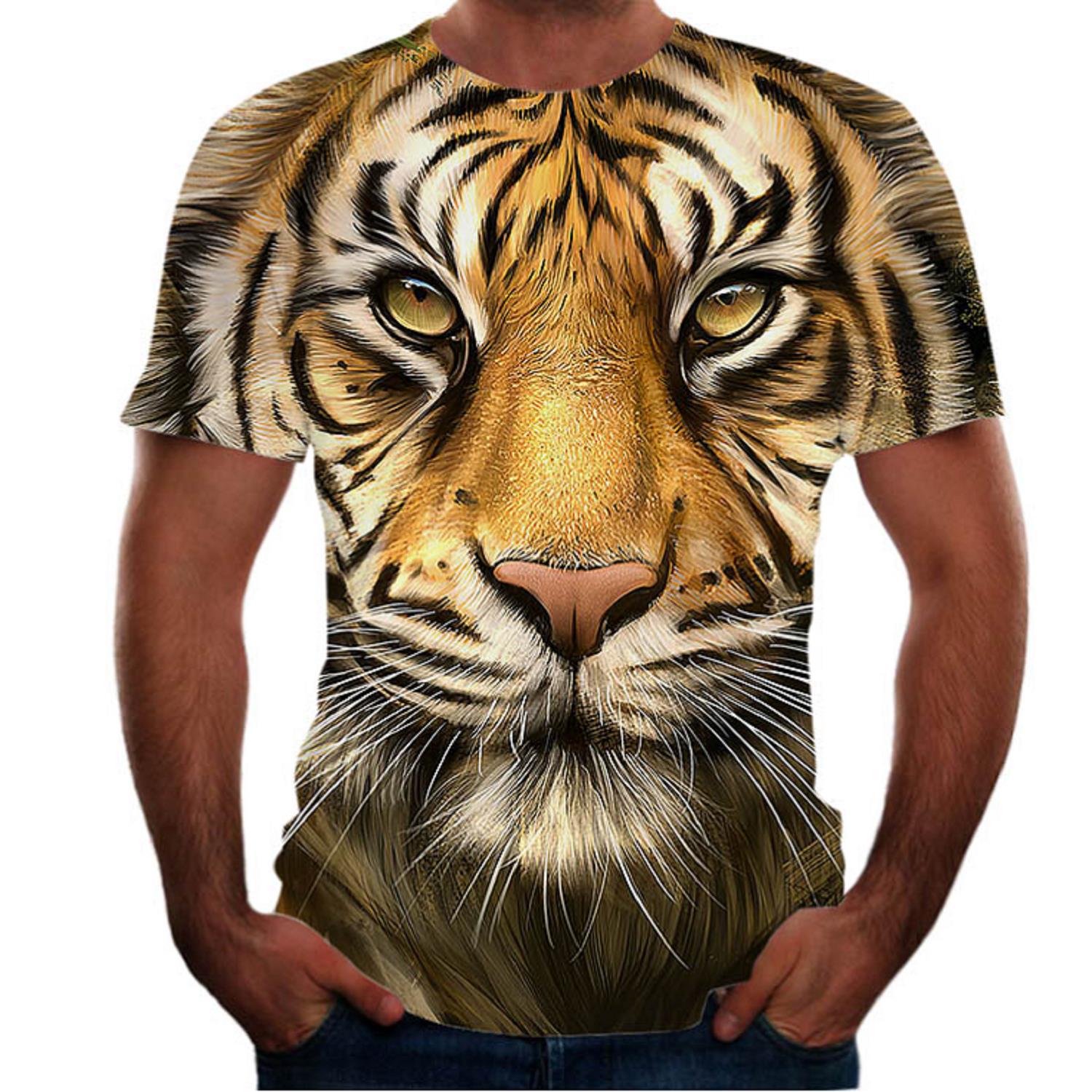 Title 5, Camiseta 3D com estampa animal masculina Manga ...