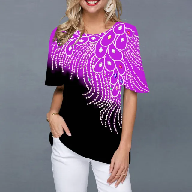 3D Digital Printing Fashion T shirt Color8 S - Shop at LoveMi