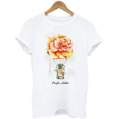 New Purple Hot Air Balloon And Flower Print Ladies T-Shirt - 3.Style - View 1