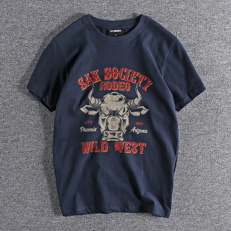 Vintage Casual Print Round Neck Short Sleeve