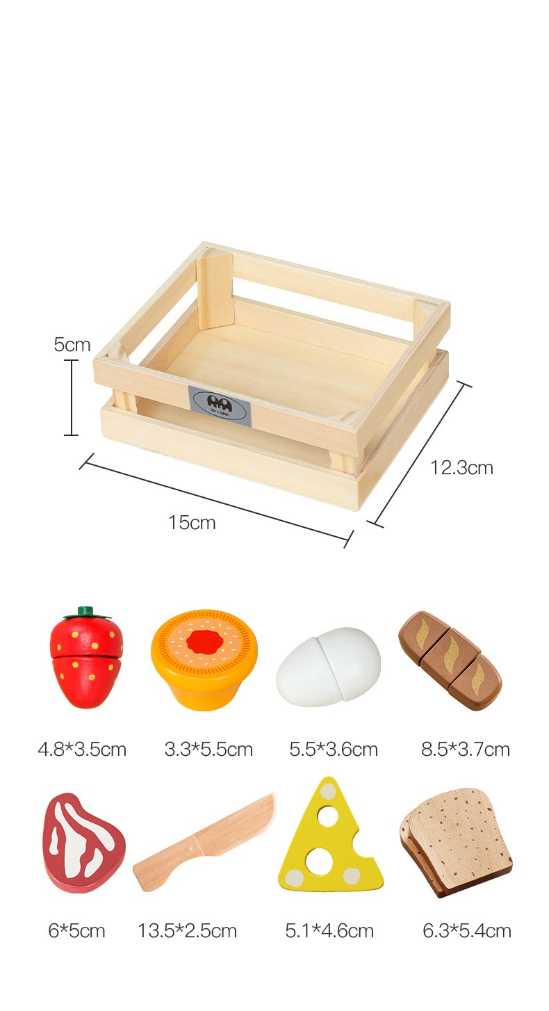 Title 6, Wooden Emulational Fruit Vegetables Cutting Toy