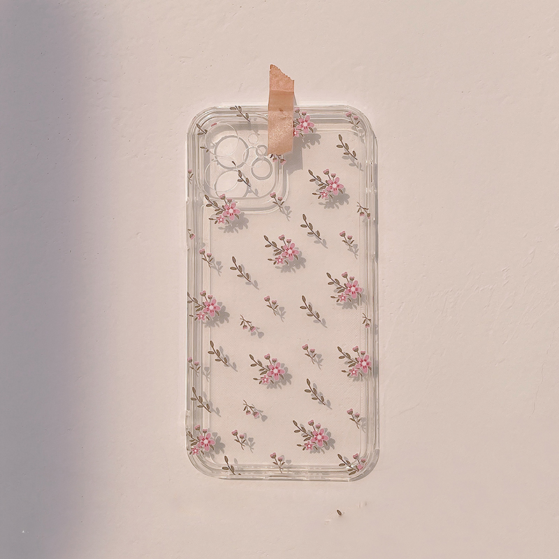 Small Floral Transparent Soft Cover Phone Case - Image 2