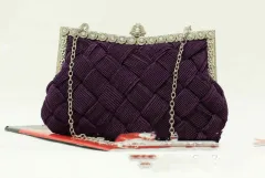 Diamond Bridal Clutch Bag Fold Dress Female Cloth Bag - Purple - View 1