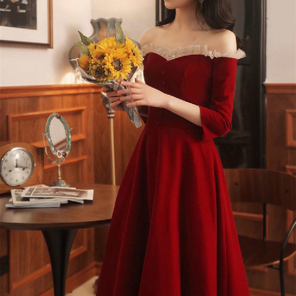 Velvet Shaggy Strap Dress