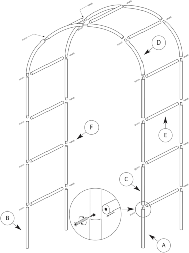 7.9FT Garden Arch Trellis Arched Balloon Climbing Plant Metal Tubular Archway — image 8