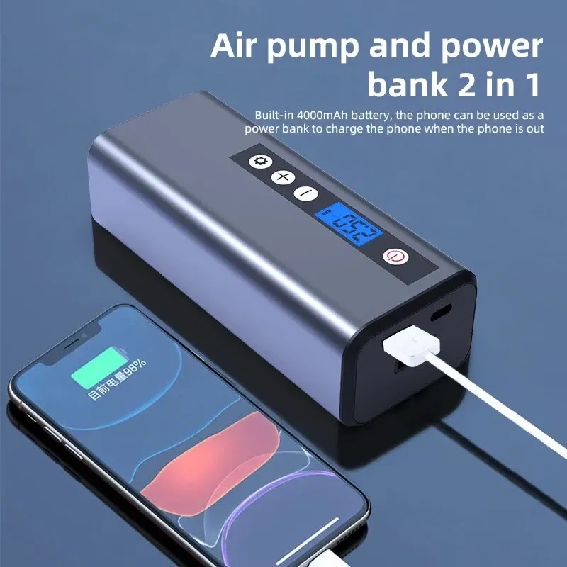 Portable Car Compressor K8 Electric Tire Inflator Air Injector 4000mAh For Car Motorcycle Bicycle Tires Balls — view 6