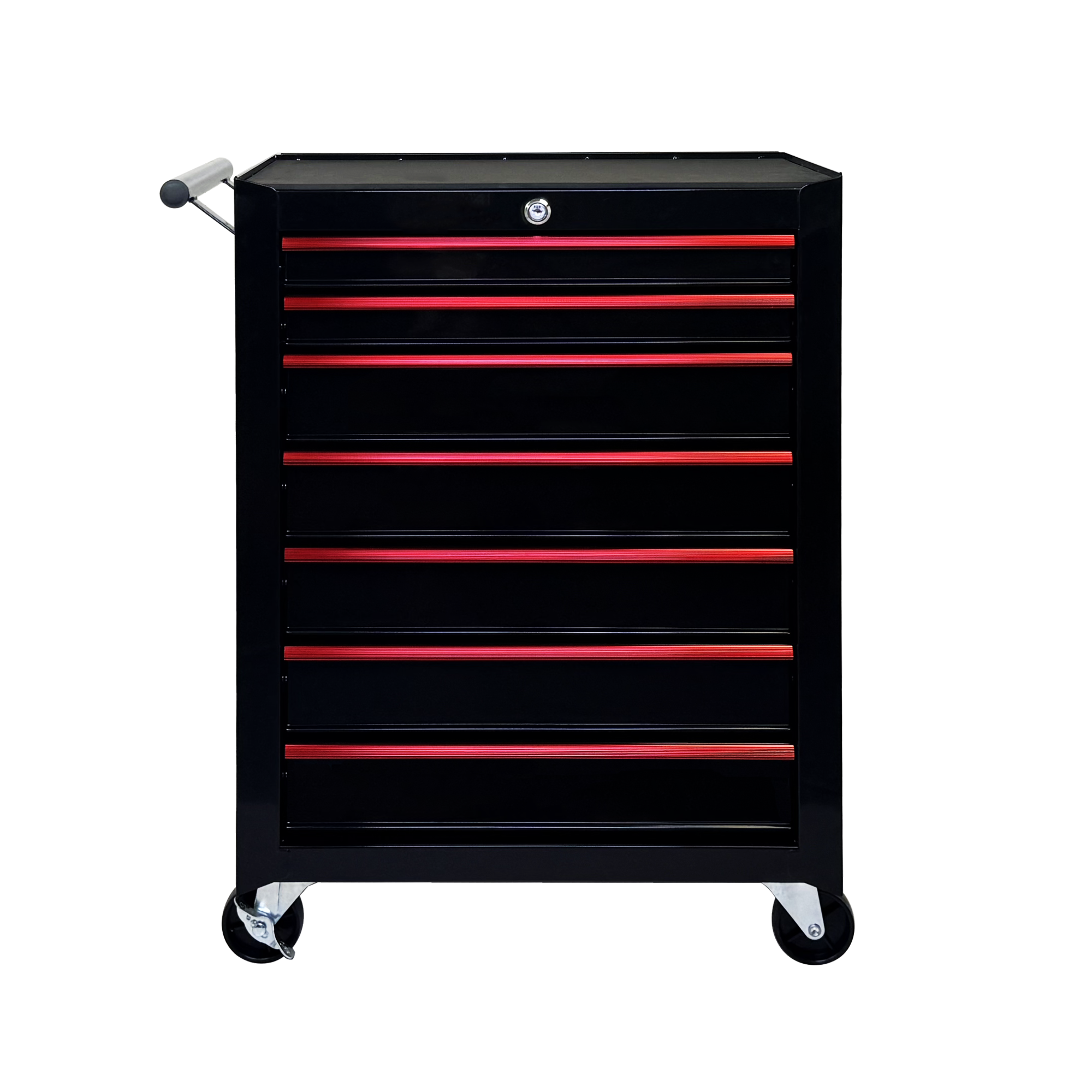 Rolling Metal Tool Chest With 7 Drawers, 20inch 7-Drawer Tool Chest Cabinet With Ball Bearing Drawer Slides, Steel Tool Storage Box Organizer -BLACK
