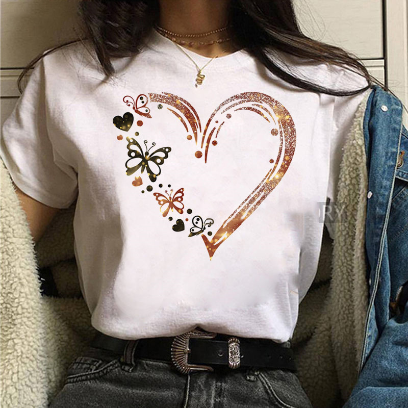 Title 30, Printed White Ladies Casual Loose Personality S...