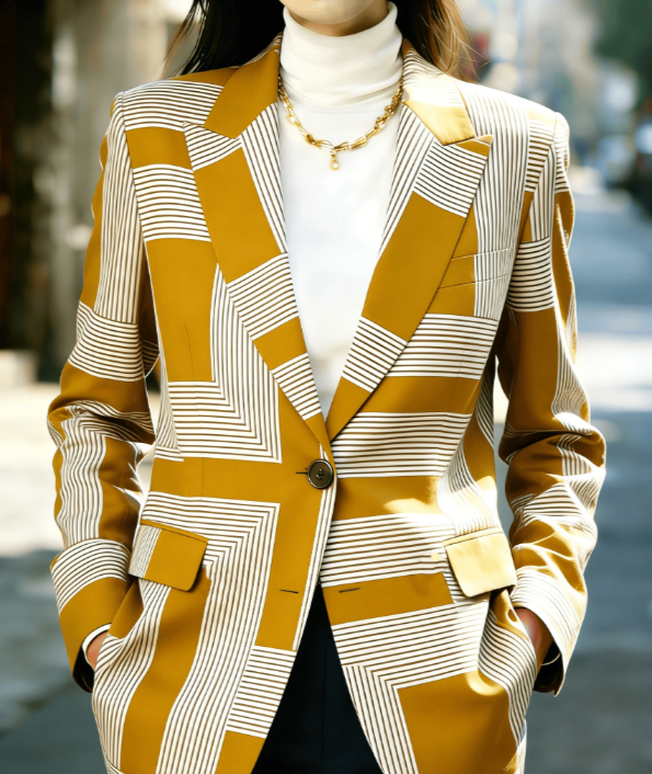 Plaid Lapel Slim-fit Long-sleeved Suit Jacket