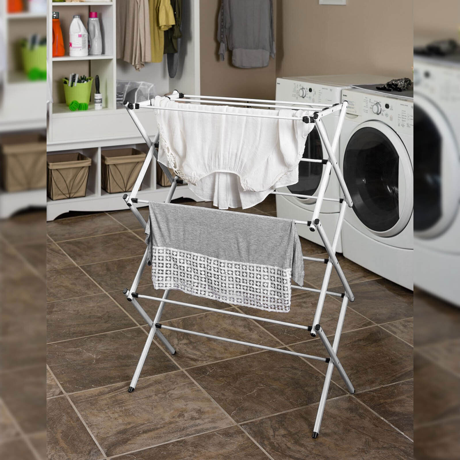 3 Tier Clothes Airer Dryer Metal Laundry Horse Drying Rack Indoor Outdoor Patio — image 11