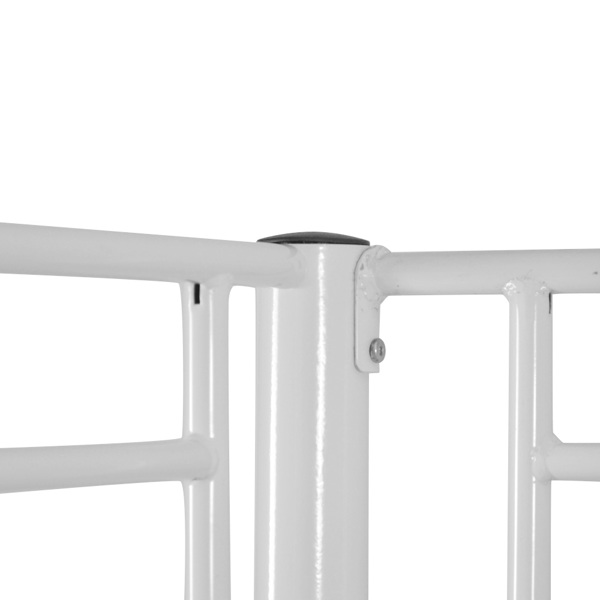 Iron Bed Bunk Bed with Ladder for Kids Twin Size White β photo 2